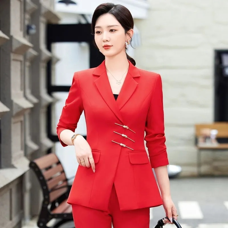 2025 Fashion White Red Black B - Women Formal Wear With Black Blazer review and price