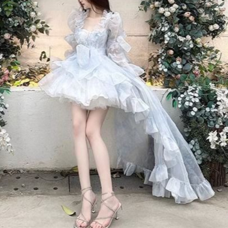 Sweet Lolita French Puff Sleev - Women Formal Wear For Graduation review and price