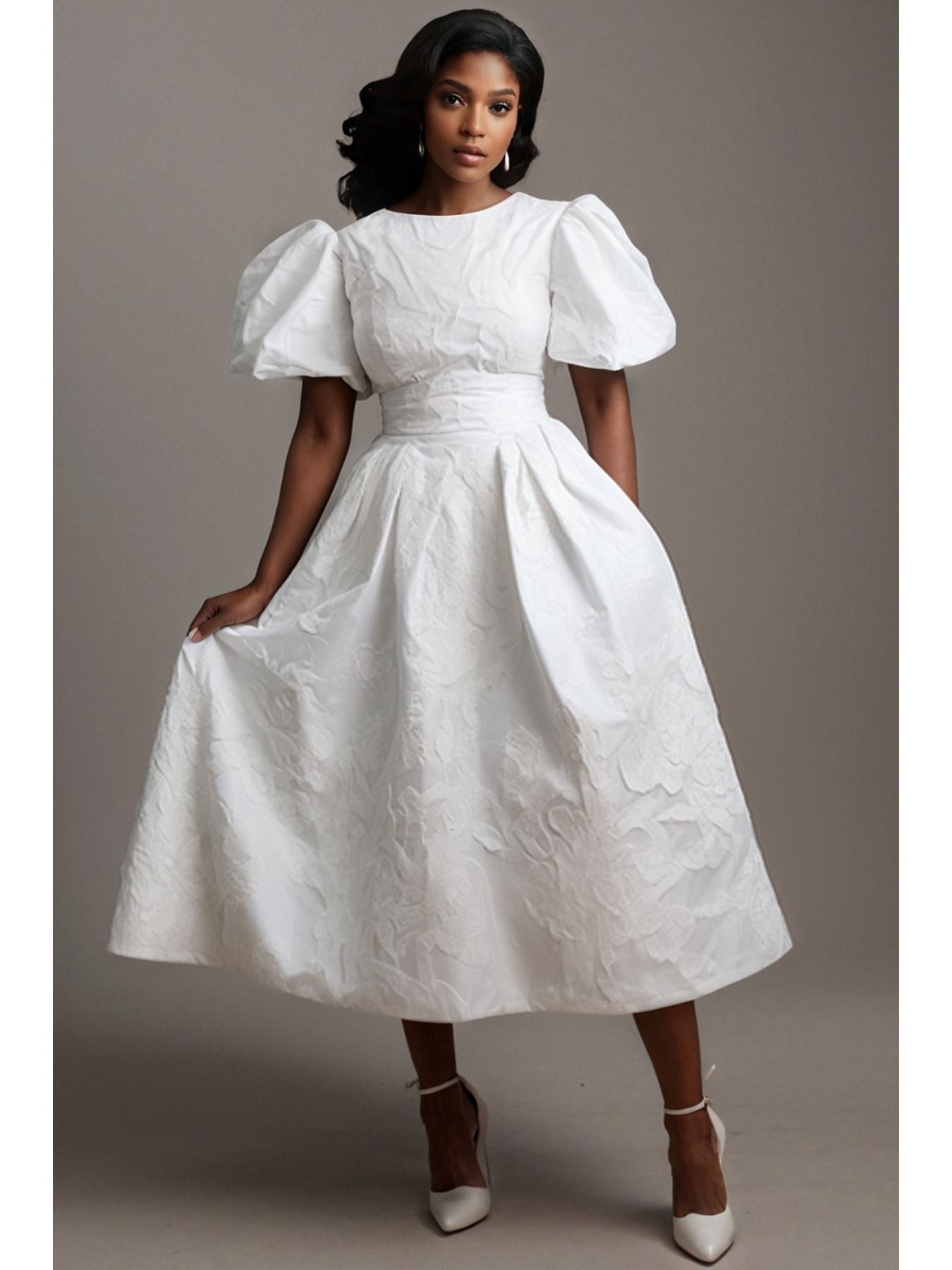Plus Size Women  Jacquard Midi - Women Formal Wear Dress review and price