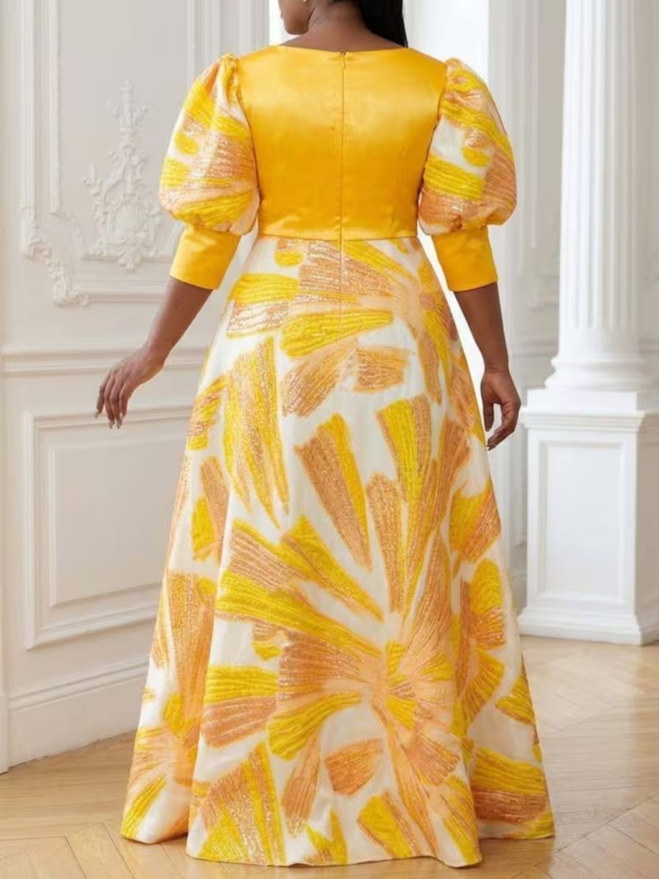 Plus Size Women Printed Satin  - Women Formal Wear Dress review and price