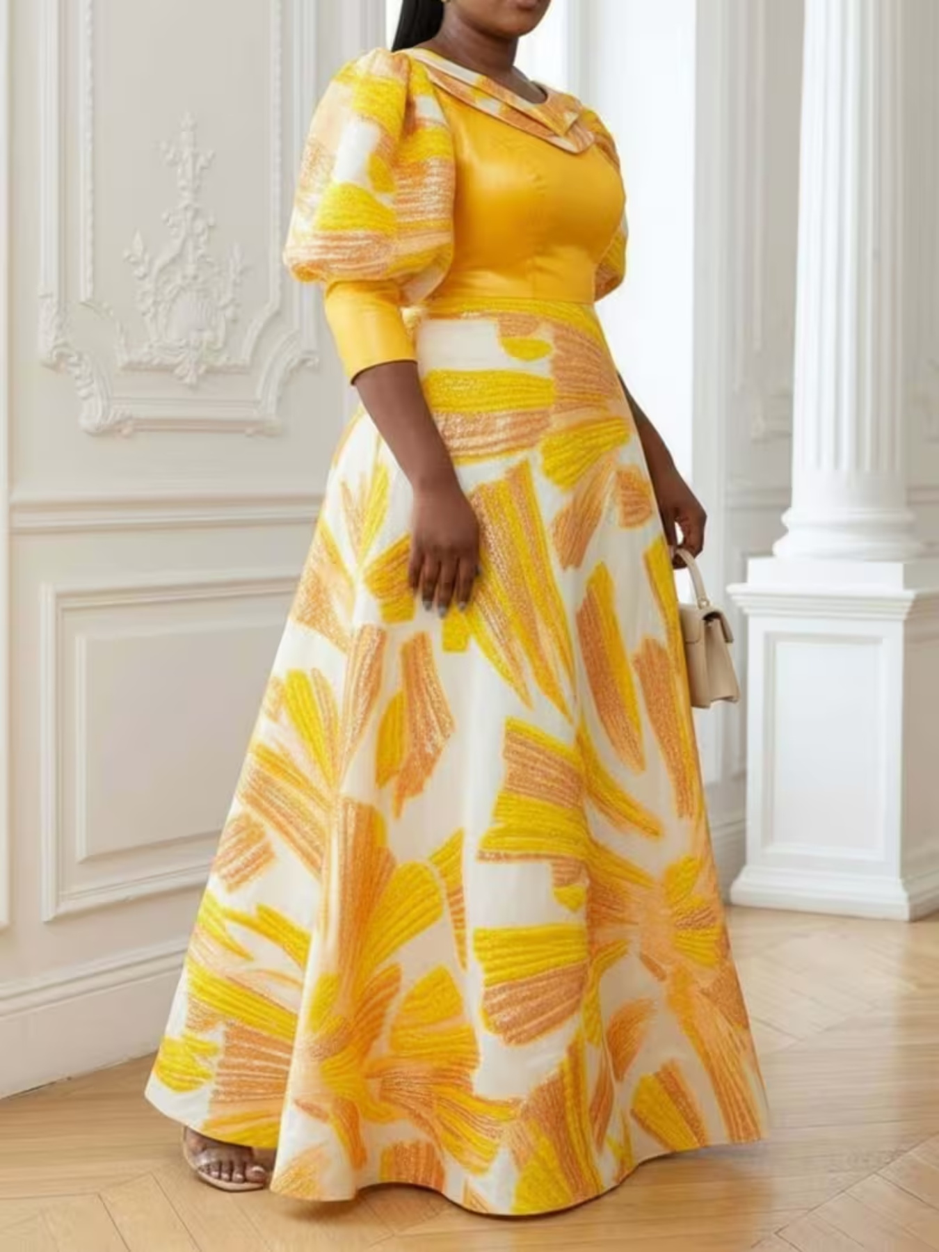 Plus Size Women Printed Satin  - Women Formal Wear Dress review and price