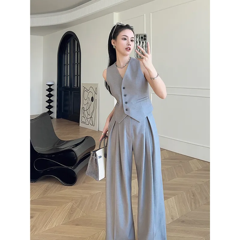 Women's Sleeveless Vest Wide-L - Women Formal Wear Trousers review and price