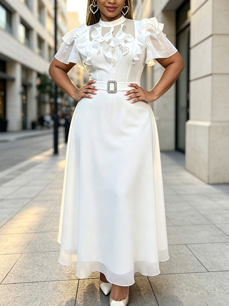 Semi-Formal White Chiffon Midi - Women'S Semi Formal Evening Wear review and price