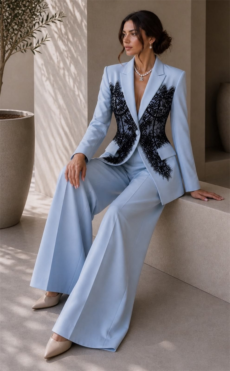 Fashion Blue Women Suits Set 2 - Women Formal Wear Trousers review and price