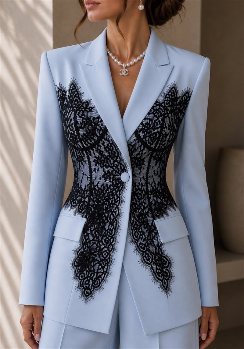 Fashion Blue Women Suits Set 2 - Women Formal Wear Trousers review and price