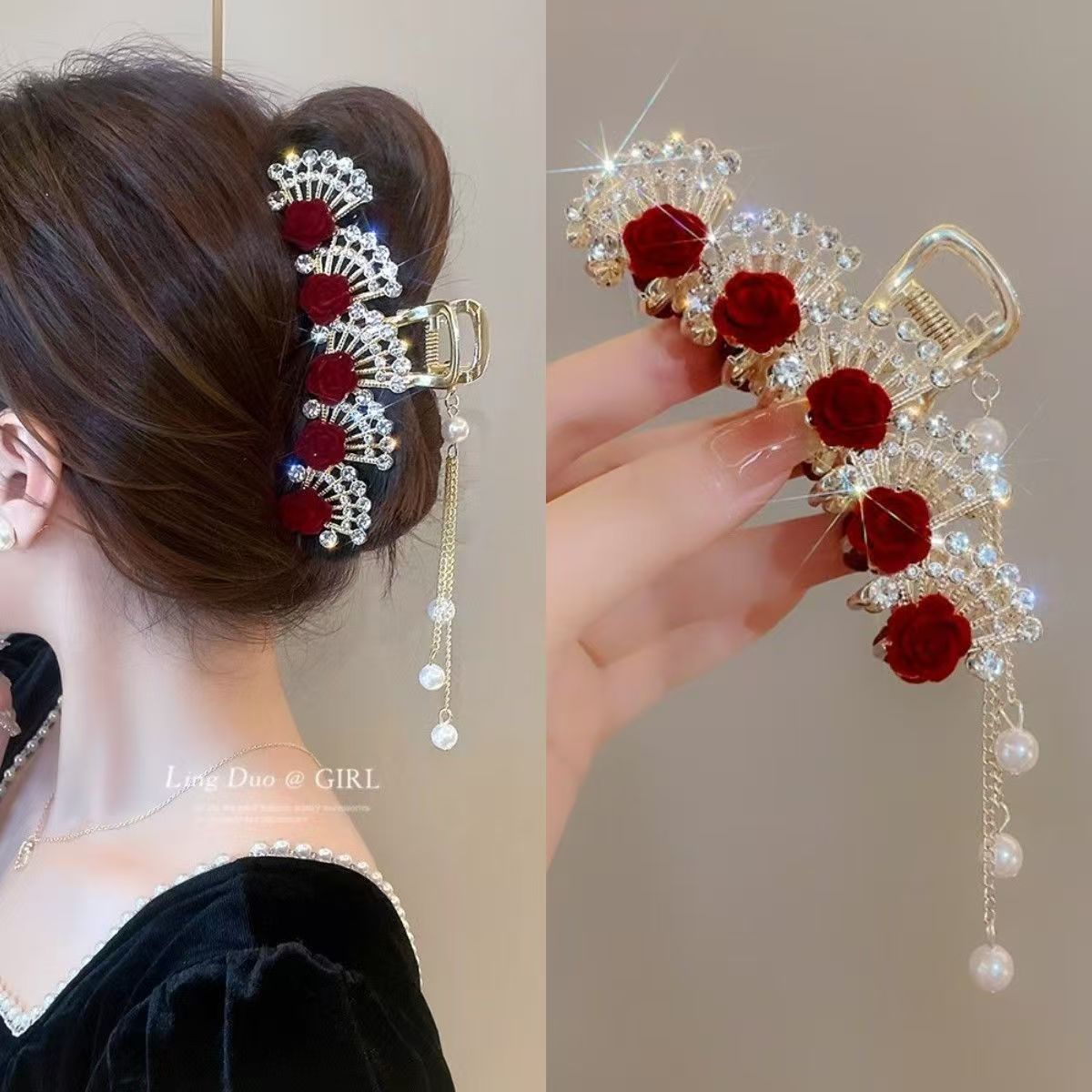 Vintage Red Floral Rhinestone  - Women Formal Event Wear review and price