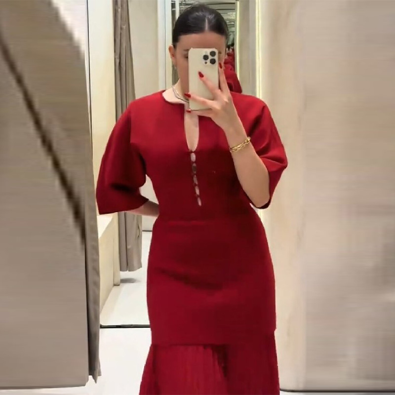 Women's Elegant Burgundy Pleat - Women Formal Wear With Skirt review and price