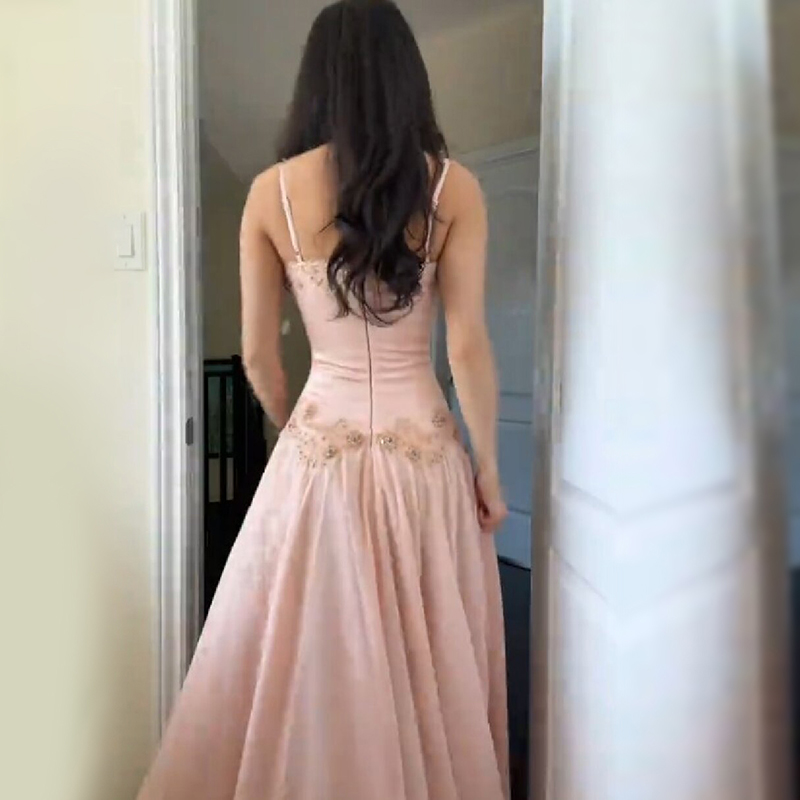 Elegant V-Neck Pink Strapless  - Women Formal Wear Dress review and price