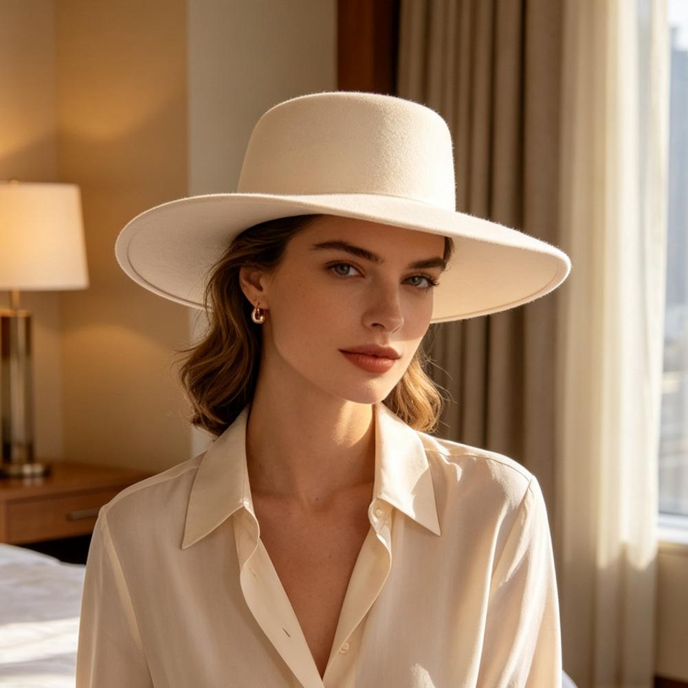 Flat Top Fedora Hat, Wool Blen - Women Formal Event Wear review and price